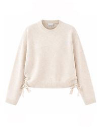 Ganni - Oversize Jersey With Logo Wool Jumpers - Lyst