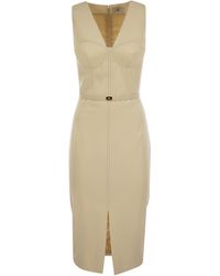 Elisabetta Franchi - Crepe Bustier Dress With Contrasting Topstitching - Lyst