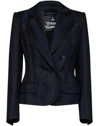 Vivienne Westwood - Midnight And Striped Wool Georgia Double-Breasted Jacket - Lyst