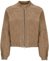 Bully - Suede Leather Bomber Jacket - Lyst