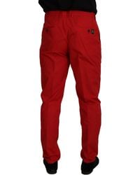 Dolce & Gabbana - Elegant Slim Fit Crimson Chinos - Lyst