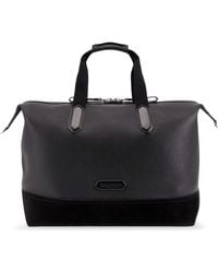 Tom Ford - Leather Duffle Bag With Suede Inserts And Logo Patch - Lyst