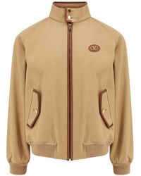 Valentino - Cotton Jacket With Leather Profiles - Lyst