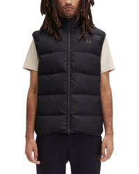 Fred Perry - Down Vest With Logo - Lyst