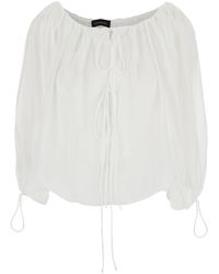 ANDAMANE - Wilma Top With Long Balloon Sleeves - Lyst