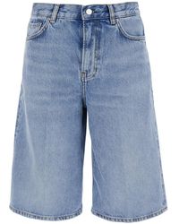 TOTEME - Knee-Length Denim Shorts Organic Cotton Jean - Lyst