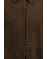 TOTEME - Shirt Jacket Suede Lambskin Leather - Lyst