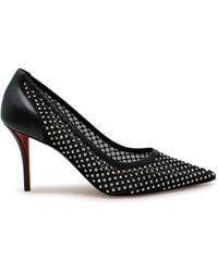 Christian Louboutin - Strass Mesh Leather Apostropha 80 Pumps - Lyst