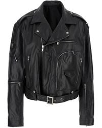 Rick Owens - Leather Jacket Cropped Jumbo Bauhaus Stooges - Lyst