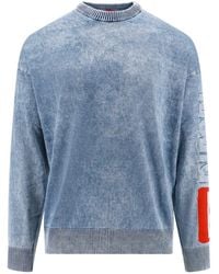 DIESEL - Cotton Denim Effect Knit Shirt - Lyst