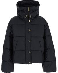Pinko - Down Jacket With Drawstring Hood And Logo Patch On The Sle - Lyst