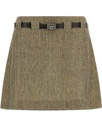 Ferragamo - 'Gancini' Belt Skirt - Lyst