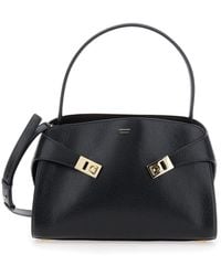 Ferragamo - 'Hug' Shoulder Bag With Logo Print On The Front - Lyst
