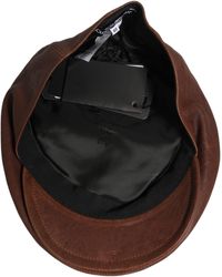 Dolce & Gabbana - Lamb Leather Newsboy Cloth Capello Hat And - Lyst