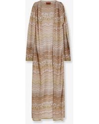 Missoni - Long Chevron Motif Cardigan With All-Over Sequins - Lyst