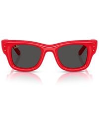 Ray-Ban - Rayban Rb4940 Wayfarer Puffer By Asap Rocky 683187 Lucido Rosso Sunglasses - Lyst