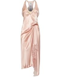 Maison Margiela - Light Satin And Lace Midi Slip Dress - Lyst