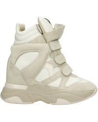 Isabel Marant Balskee Trainers In Suede And Leather - White