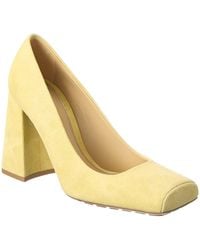 Bottega Veneta - Square-Toe Block-Heel Pumps - Lyst