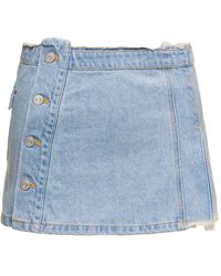 ANDERSSON BELL - Denim Pleated Miniskirt - Lyst
