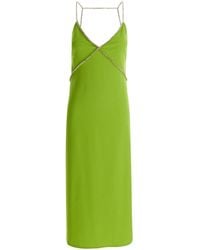 Liu Jo - Avocado Midi Dress With Rhinestone Straps - Lyst