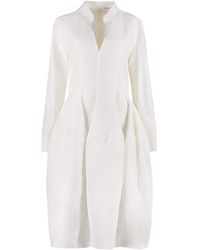 Bottega Veneta - Long Sleeve Mini Shirt Dress - Lyst