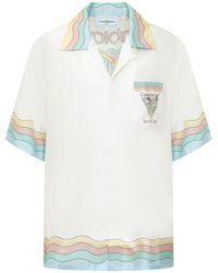 Casablancabrand - Silk Tennis Court Shirt - Lyst