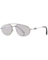 Fendi - Sunglasses Aviator Full Rim, Light Ruthenium Frame And Mirror Lens Fe40072U14C - Lyst