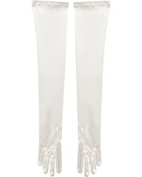 ROOM76 - Icon Ivory Silk Satin Opera Long Gloves.<Br - Lyst