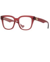 Gucci - Eyeglasses Square Full Rim, Burgundy Frame And Clear Demo Lenses Lens Gg0958O006 - Lyst
