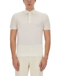 ZEGNA - Cotton And Silk Polo Shirt - Lyst