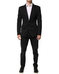 Dolce & Gabbana - Dark Blue Cotton Men Jacket Coat Blazer Suit - Lyst