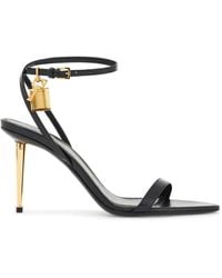 Tom Ford - Goat Leather Sandals With 10 Cm Stiletto Heel And Ankle Strap - Lyst