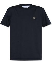 Stone Island - T-shirt With Logo Patch - Lyst