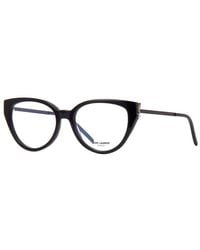 Saint Laurent - Eyeglasses Cat Eye Full Rim, Frame And Clear Demo Lenses Lens Slm48_A002 - Lyst