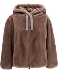 Herno - Hooded Jacket Eco-Fur - Lyst