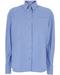 Semicouture - Stretch Cotton Classic Collar Shirt For Light Elastane And Blouses - Lyst