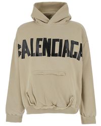 Balenciaga - Hoodie With Fixed Hood And Logo Lettering On Front And Rear - Lyst