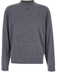 DIESEL - 'K-Valiam' Crewneck Sweater With Logo Embroidery On The Front - Lyst