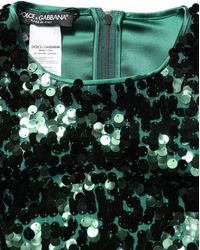 Dolce & Gabbana - Green Sequined Long Sleeves Crop Blouse Top - Lyst
