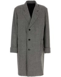 Prada - Embroidered Wool Blend Coat - Lyst