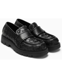 Bottega Veneta - Black Leather Loafers - Lyst