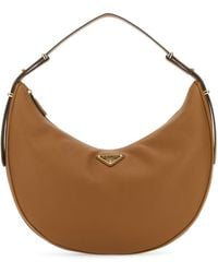 Prada - Caramel Leather Big Arquè Handbag - Lyst