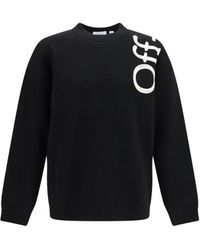 Off-White c/o Virgil Abloh - Vertical Bookish Logo Knit Crewneck - Lyst