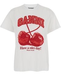 Ganni - T-Shirt Basic - Lyst