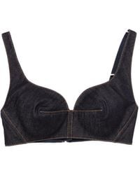 Givenchy - Denim Cotton Bra Top - Lyst