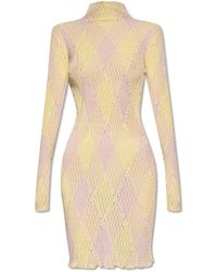 Burberry - Dress With A Stand-up Collar, - Lyst
