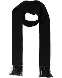 Dolce & Gabbana - Men Black Wool Knitted Fringed Foulard Scarf - Lyst