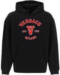 Versace - Varsity Hoodie With Terry Patches - Lyst
