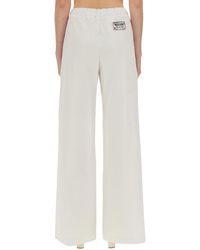 Moschino - Wide Leg Pants Cotton Trousers - Lyst
